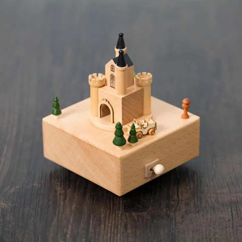 Музыкальная шкатулка из твердой древесины с деревянным корпусом Классическая