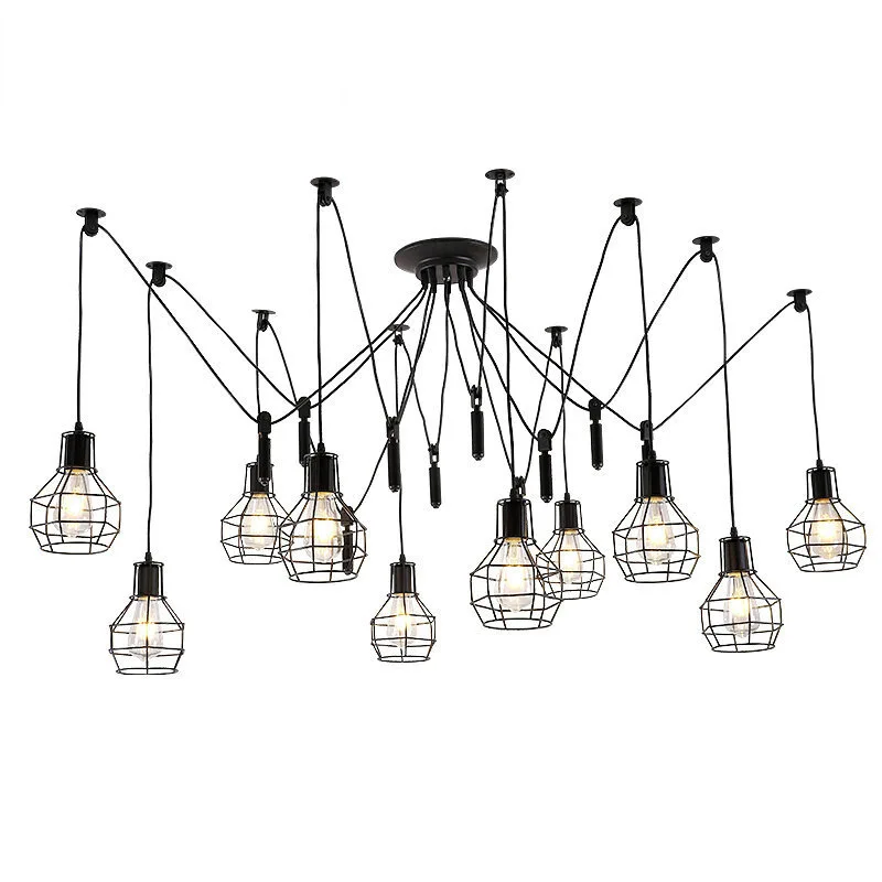 Nordic minimalist lighting creative wrought iron led chandelier living room interior bedroom dining lamp | Лампы и освещение
