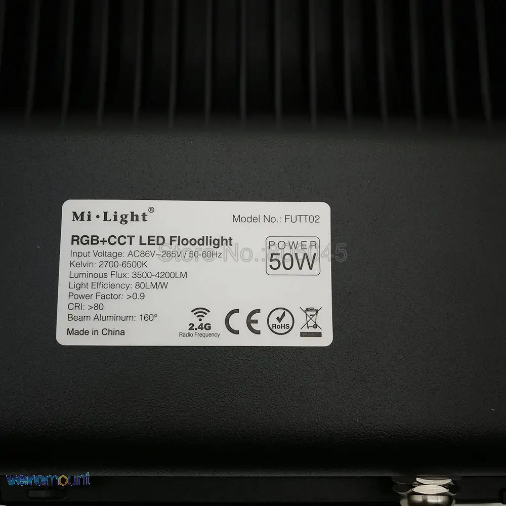FUTT02 Milight 50 Вт RGB + CCT Светодиодный прожектор AC110V 2620V IP65 Водонепроницаемый наружное