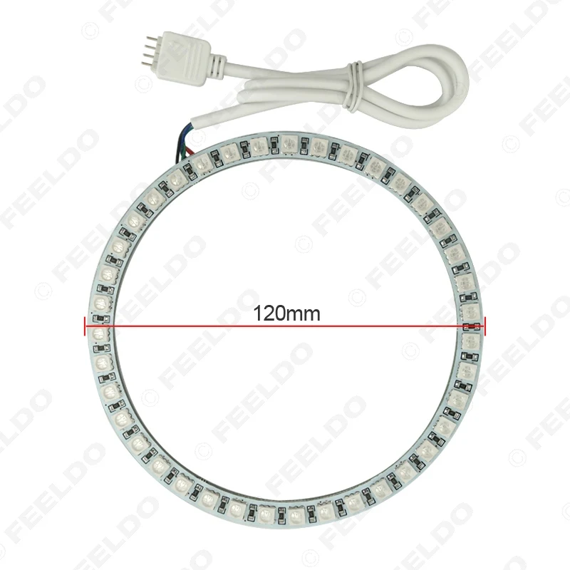 FEELDO 4X 120 мм автомобильные 5050 SMD RGB светодиодные дневные ходовые огни ангельские