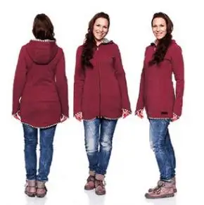 wine red Куртка-кенгуру для переноски ребенка; сезон весна-осень; Верхняя одежда для беременных; пальто для беременных женщин; повседневная толстовка на молнии; B0034 - Цвет: wine red