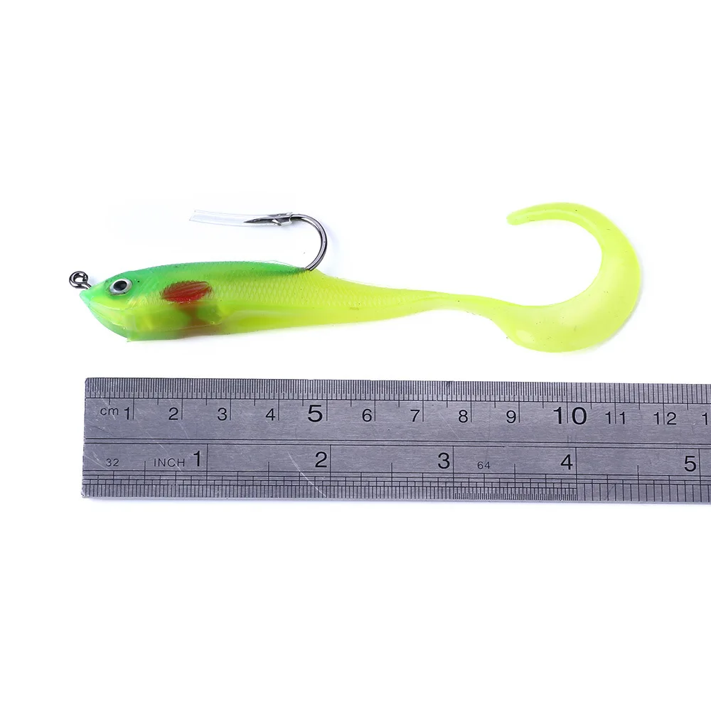 5 шт./лот Мягкая силиконовая рыболовная приманка со свинцовым одиночным крючком