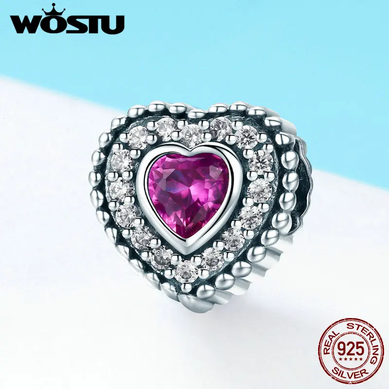 WOSTU 100% Настоящее Стерлинговое Серебро 925 пробы романтические подвески в виде