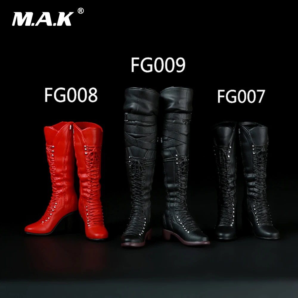 1/6 Scale Female High Heels 1:6 Mid Boots Red/Black 3 Styles ombat Shoes for 12'' Girl Steel Skeleton Jiaodoll PH Action Figure |