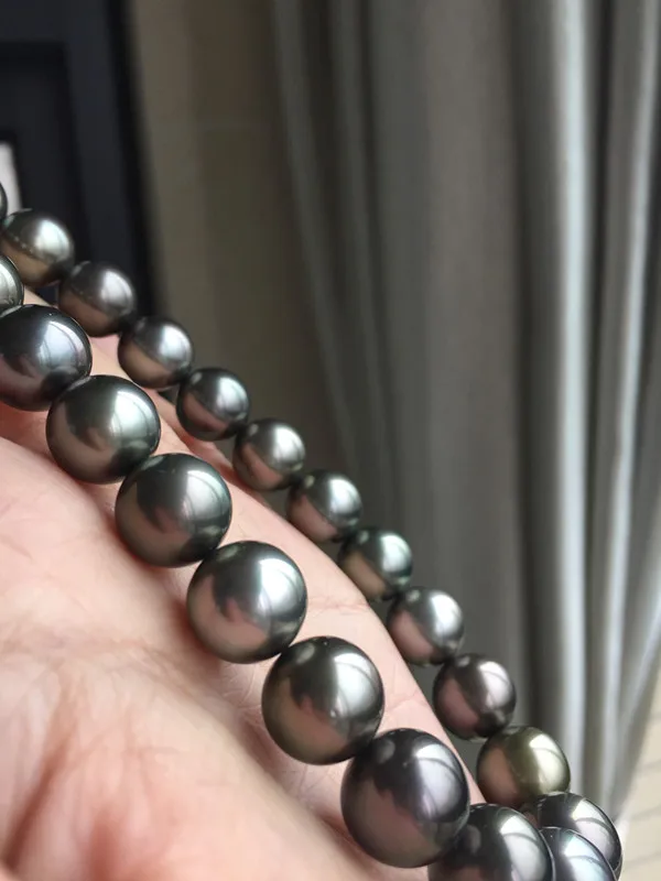 Женский подарок 925 пробы слова настоящий Перманентный Таити черный жемчуг