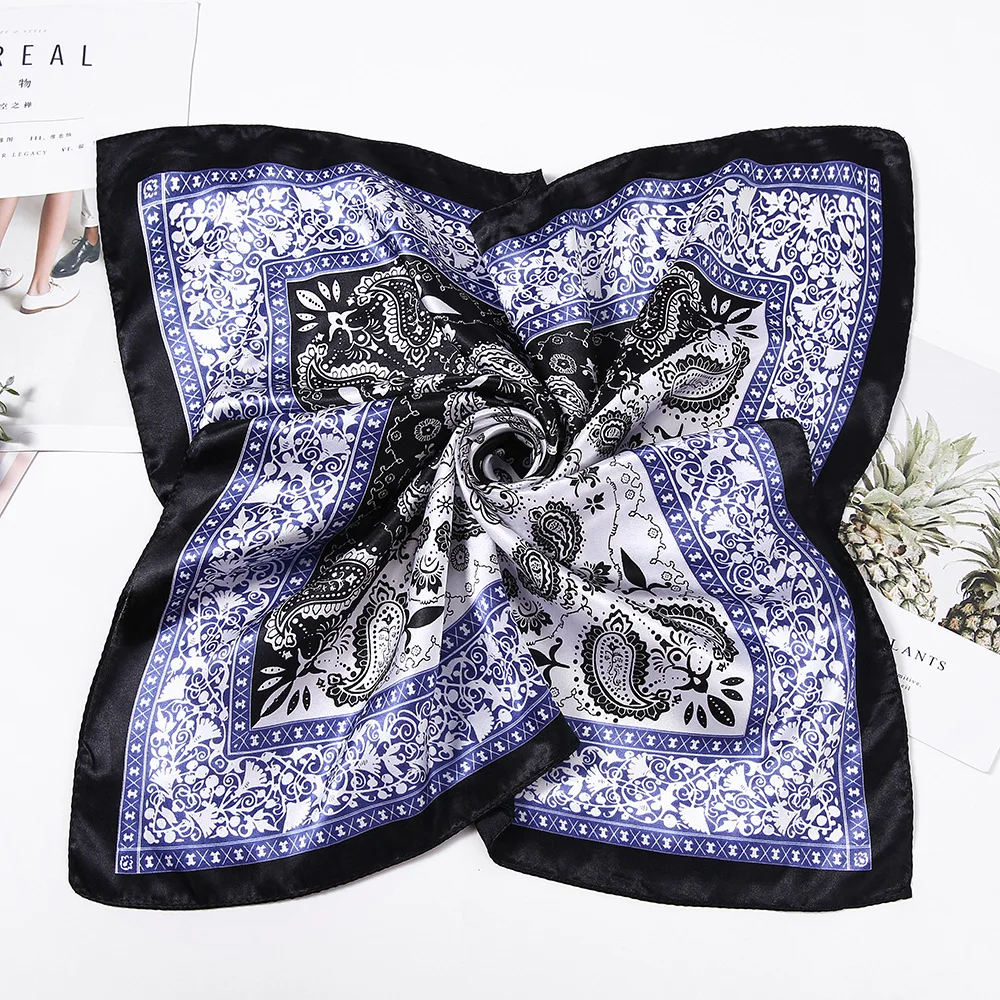 Роскошный цветочный узор женские шарфы шелковый шарф Ретро Цветочный платок для