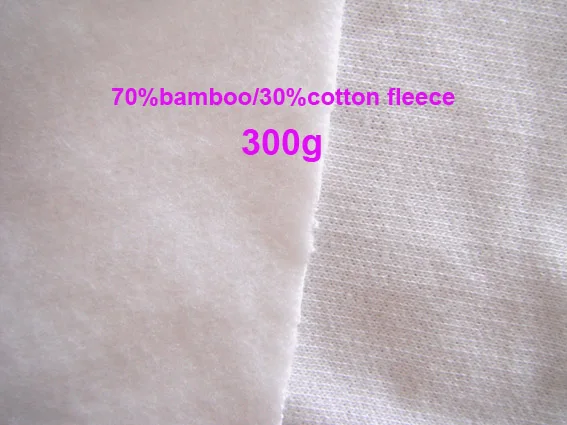 

150cm width high quality 70%bamboo 30%cotton fleece fabric babmoo material natural fiber fabric 3M/lot