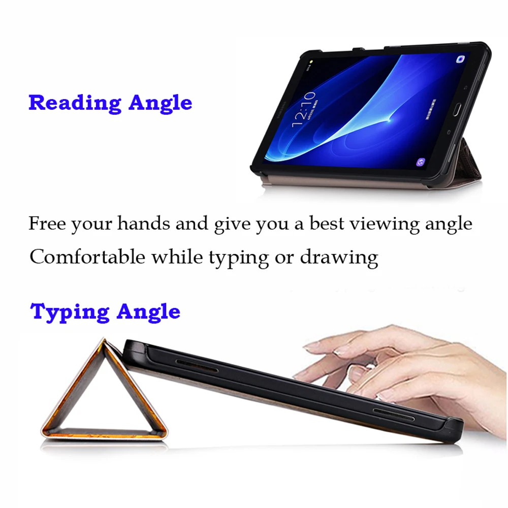 Умный Магнитный чехол для samsung Galaxy Tab A 10,1 T580 T585 SM-T580 SM-T585, защитный чехол с подставкой+ пленка+ ручка
