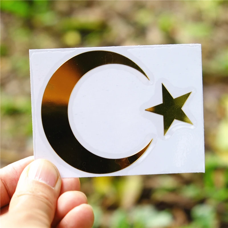 Three Ratels MT 021# 60*74mm Turkish Flag turkey Crescent Moon of Turkey Star metal nickel car sticker auto stickers|stickers auto|auto carauto |
