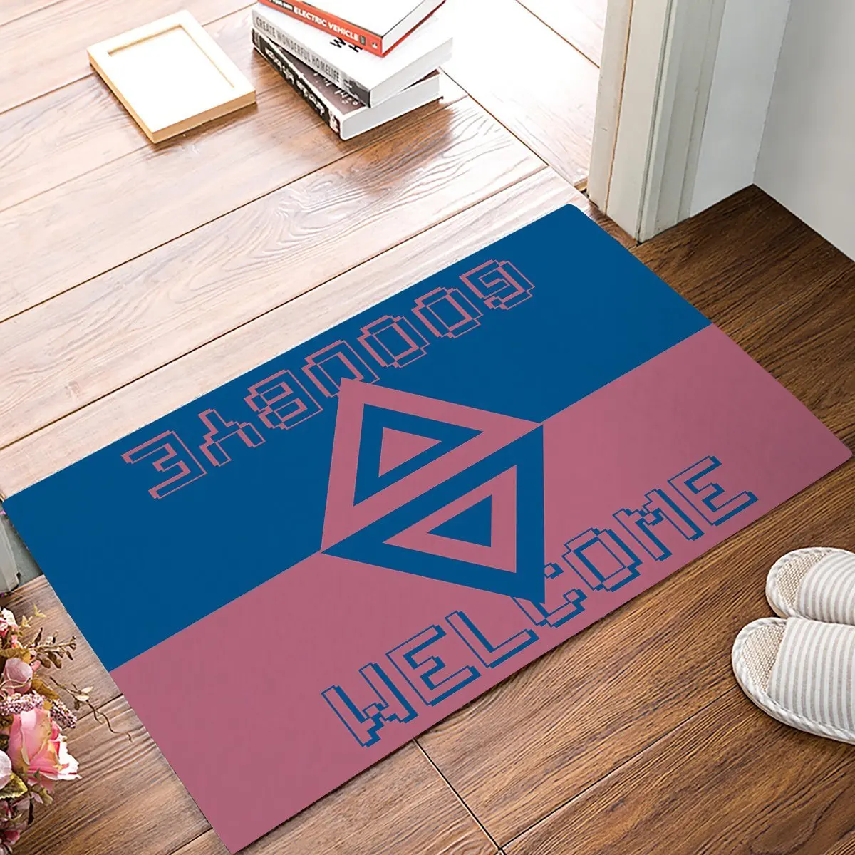 Темно синий и красный прямоугольник треугольник Добро пожаловать до свидания