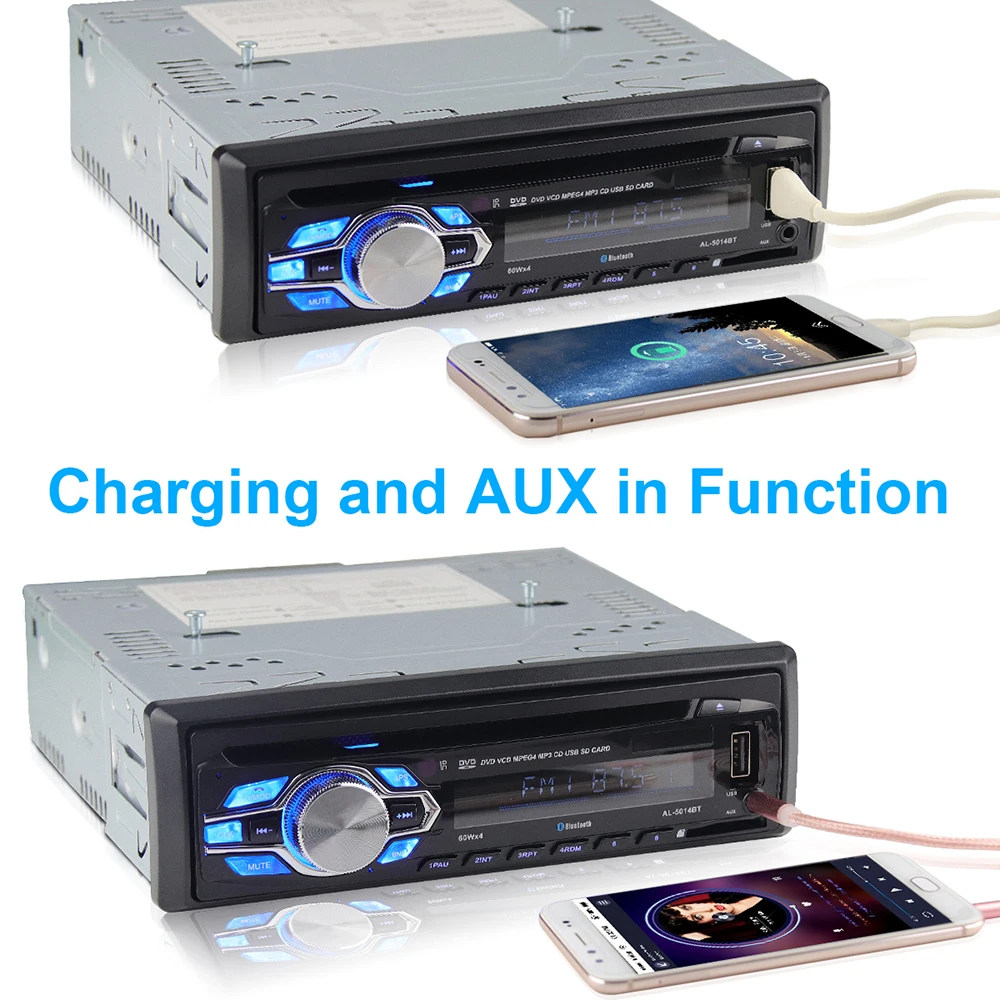 Радио автомобильный CD плеер Automotivo 1 Din 12 в Bluetooth Авторадио аудио авто стерео USB AUX DVD