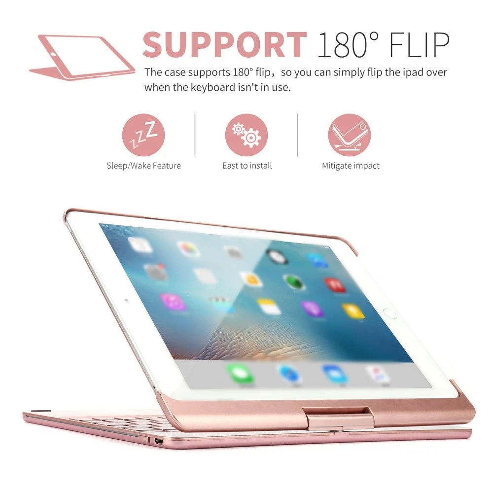Для iPad 9 7/iPad Pro беспроводная клавиатура случае анимус 7 цветов bluetooth-клавиатура с