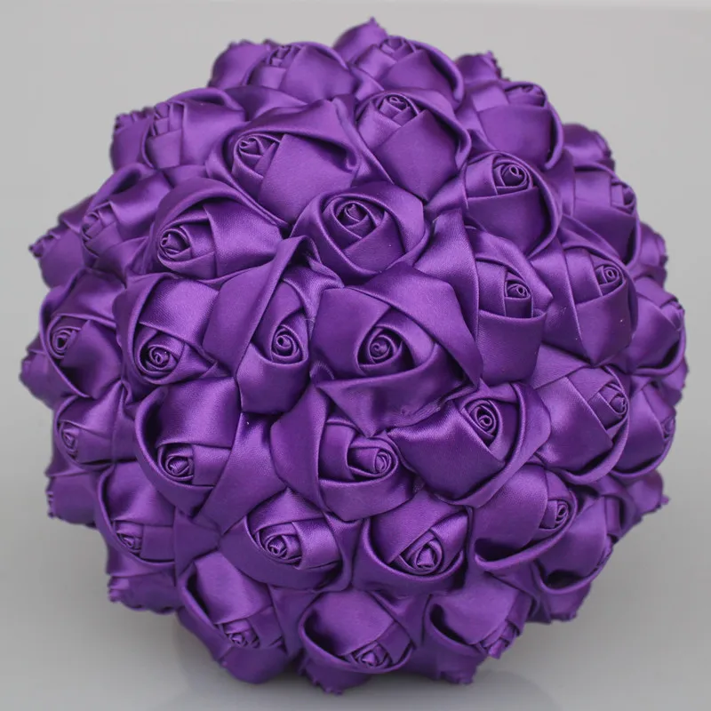 18cm purple WifeLai-1 шт., простые кремовые шелковые свадебные букеты цвета слоновой кости, искусственные цветы, букет невесты/невесты, украшение на заказ, W223 - Цвет: 18cm purple