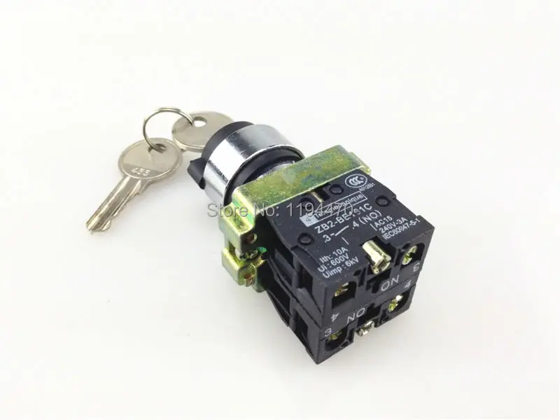 10 шт./лот XB2 BG73 XB2-BG73 3 положения 2 нормально не открывающийся 2N/O кнопочный