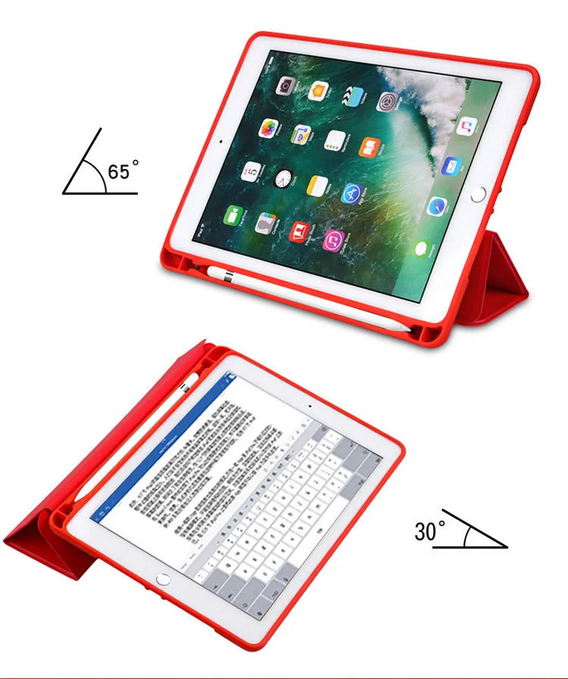 Чехол для iPad Pro 12,9 дюйма с Apple Pencil Holder из искусственной кожи Силиконовый мягкий чехол умный чехол для iPad Pro 12,9 дюйма