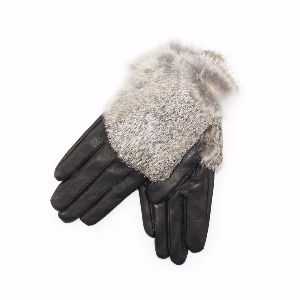 Кожаные перчатки женские перчатки осень зима новые меховые модные милые меховые перчатки из козьей кожи Handschoenen