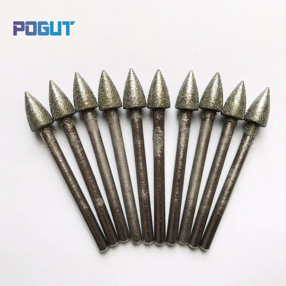 Алмазная цилиндрическая форма конус DREMEL 3 мм хвостовик роторный инструмент