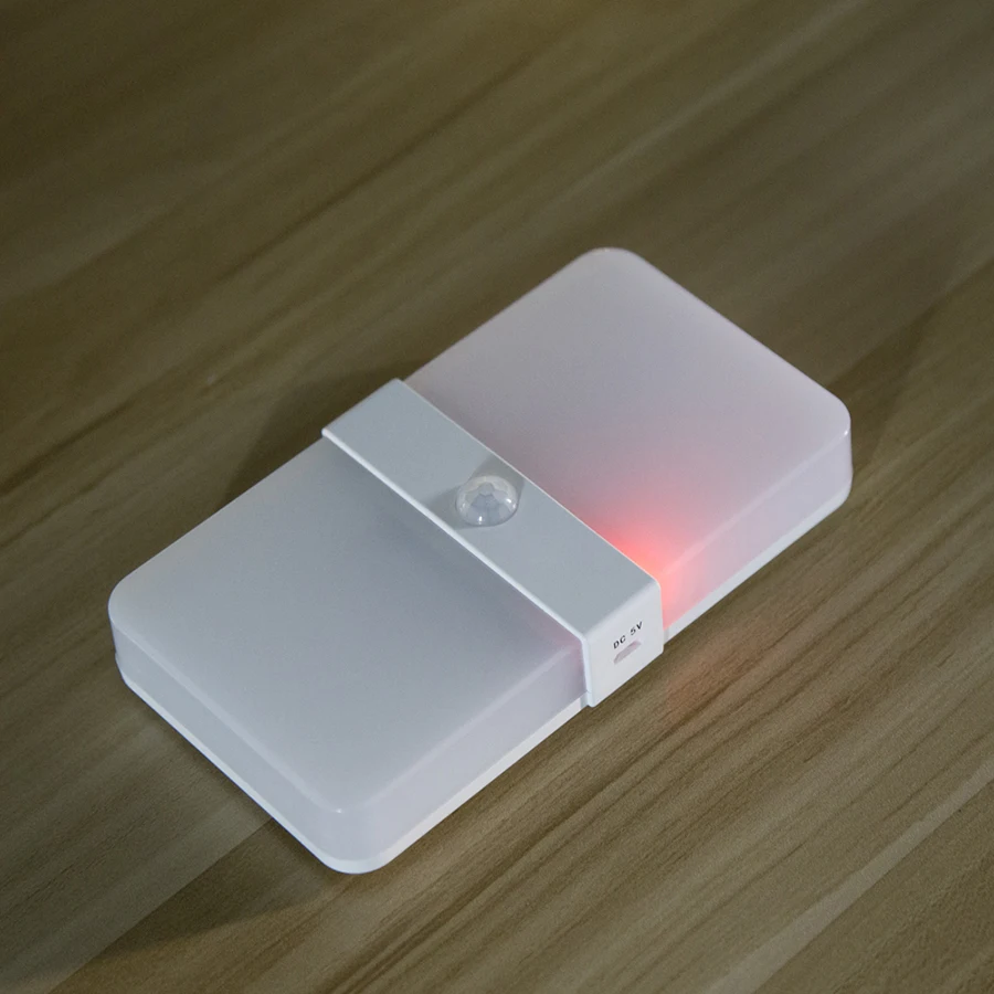 USB Перезаряжаемый теплый белый+ белый двойной цвет PIR датчик движения Активированный Настенный светильник Ночной светильник для шкафа коридора шкафа