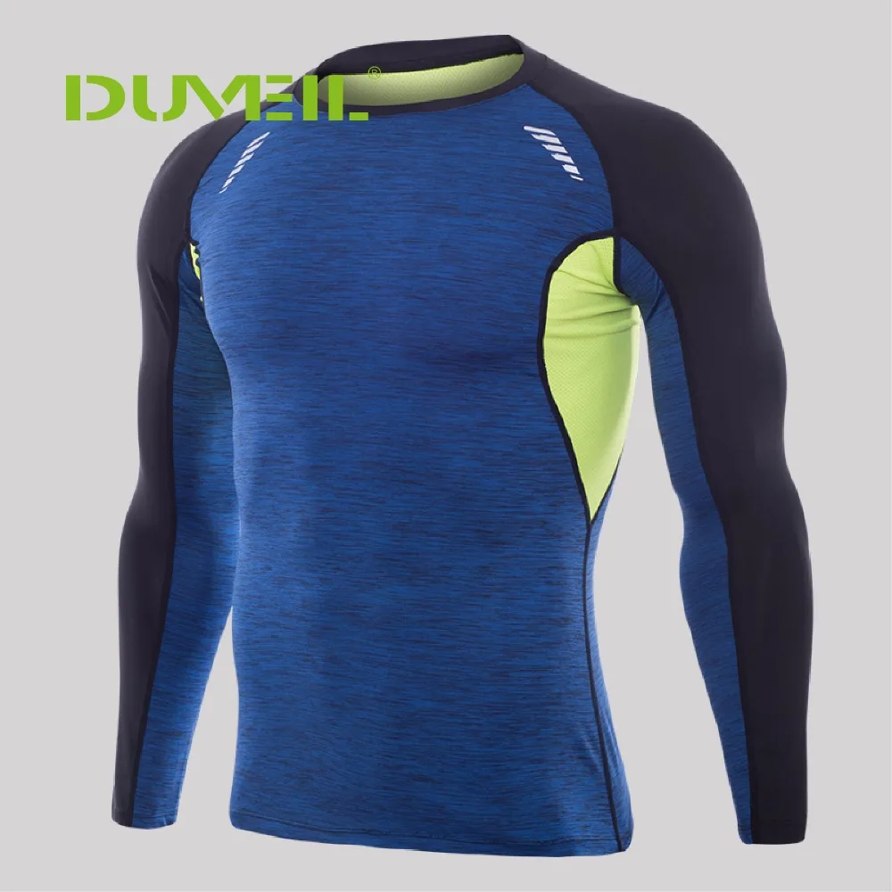 

DUVEIL S-3XL мужские спортивные колготки с длинным рукавом, эластичная компрессионная одежда для фитнеса, мужские быстросохнущие футболки для б...