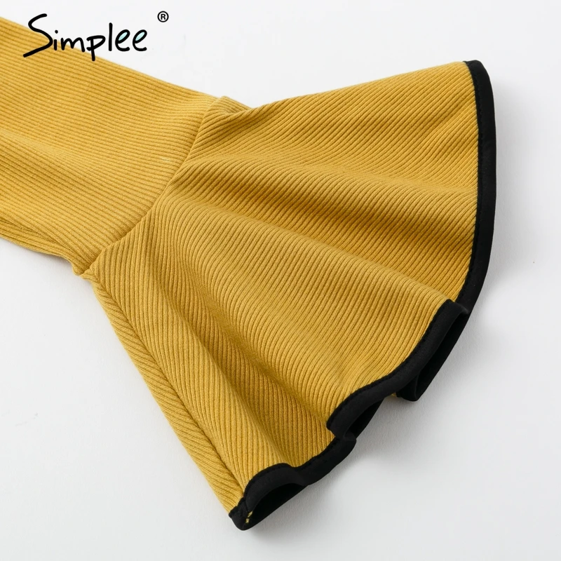 Женское осенне зимнее трикотажное платье Simplee сексуальное облегающее элегантное