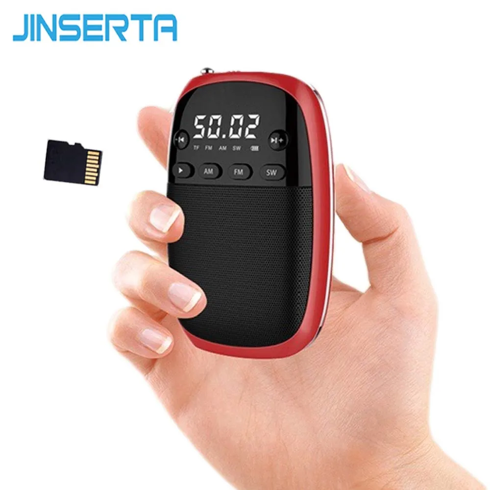 JINSERTA FM/AM/SW радио приемник MP3 плеер мини портативный радио с перезаряжаемой батареей разъем для наушников Поддержка TF карты воспроизведения