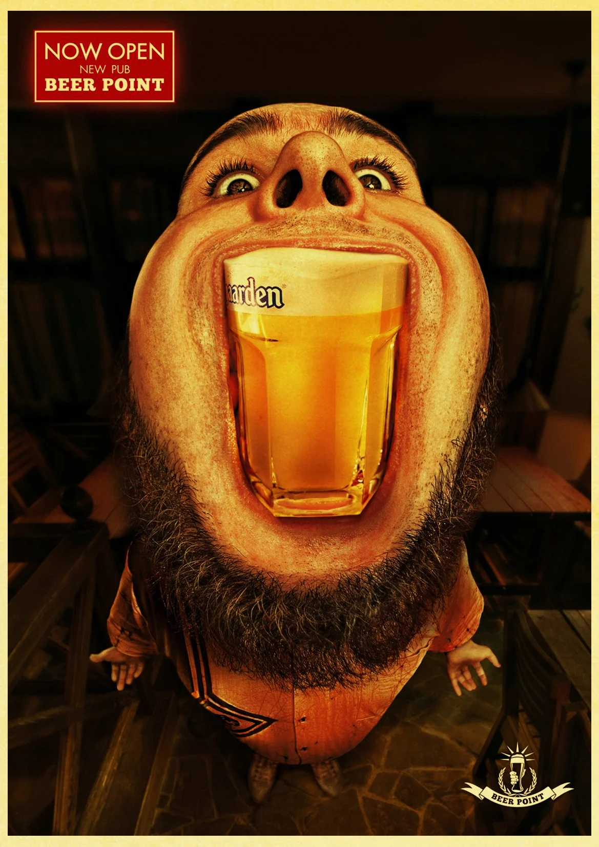 E061 Ice Cold interesting Beer Man Poster Art Painting Bar Pub Club Home Decorative Retro Wall Stickers Creative Posters - Цвет: E061
