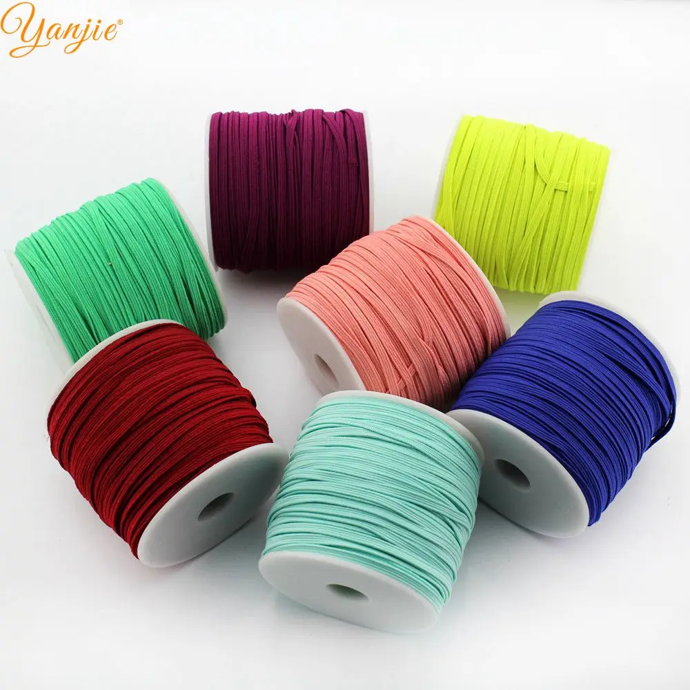 DHL shipping 30rolls 1/8 Skinny Elastic 3mm Width 50yards/roll DIY Kids Headbands Hair Accessories YOU PICK COLORS |