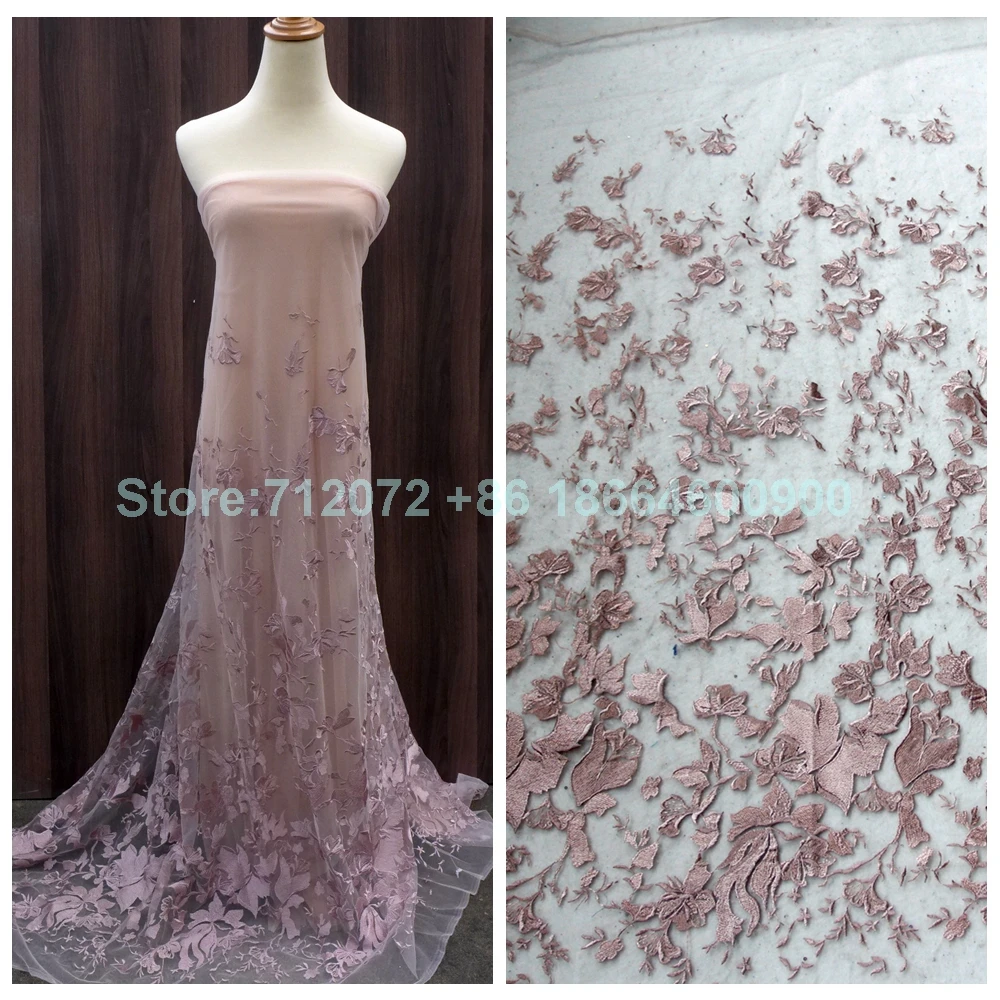 Новый телесный светло голубой сетки вышивка ткань сценические выступления мода