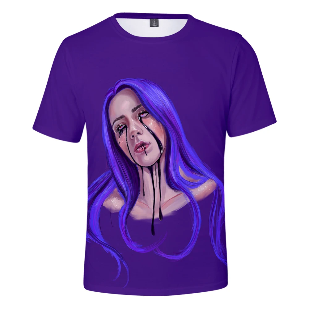 Billie Eilish, новинка, 3D футболка, для мужчин, летняя мода, хип-хоп, Harajuku, повседневная одежда, Billie Eilish, 3D, для девочек, желтая футболка