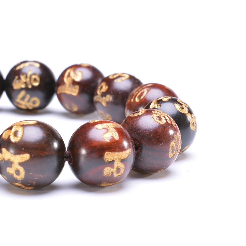 Браслеты MOFRGO Rosewood Om Мани Падме Гум мантры амулет тибетский буддизм защита для