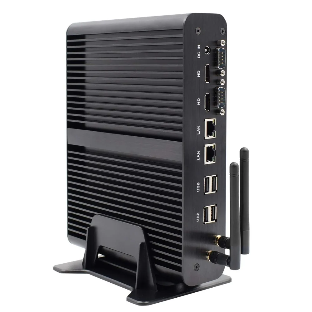 Настольный ПК безвентиляторный мини-ПК 2 RS232 COM поддержка DIY SSD Intel Core i7 5500U HD Graphics 5500