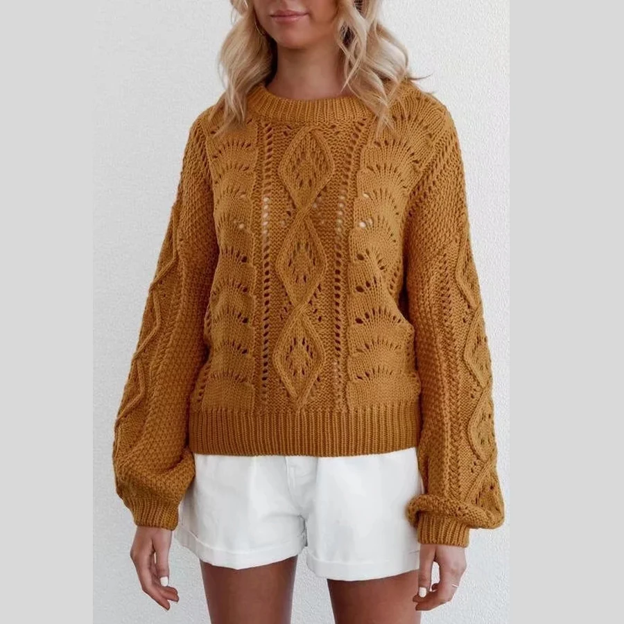 TEELYNN boho pullovers sweater for women 2019 Autumn winter lantern long sleeve warm top loose o-neck knitted sweaters | Женская одежда