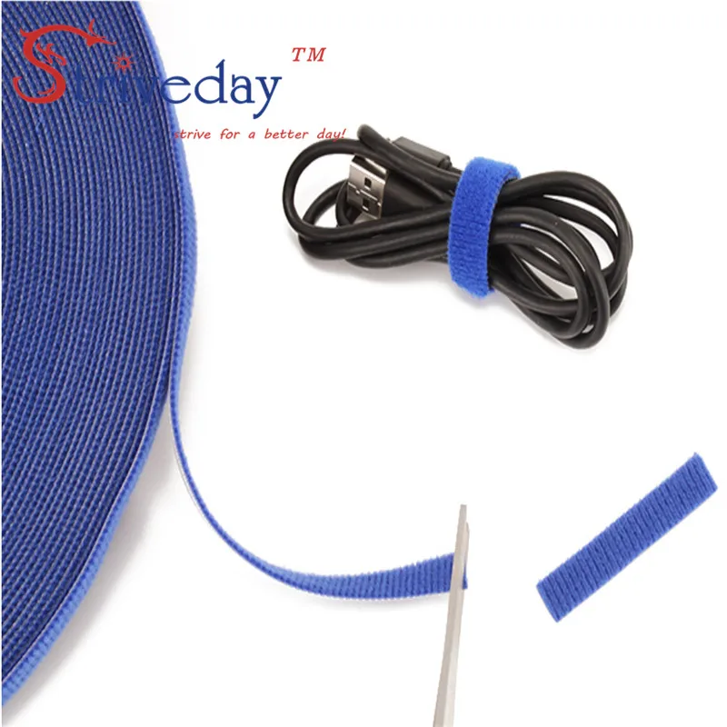 25 метров/рулон волшебная лента нейлоновые кабельные стяжки ширина 1 см провода