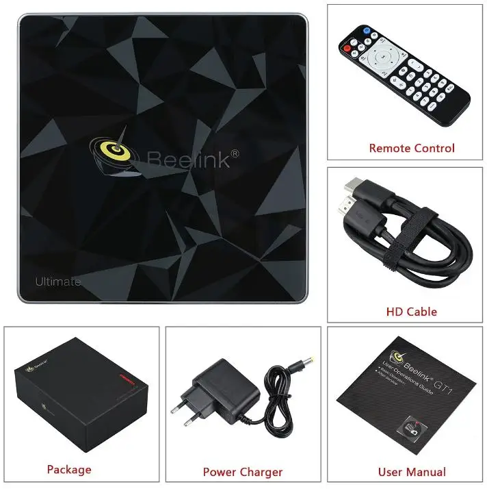 Only TV Box Горячая Распродажа Beelink GT1 Ultimate tv Box 3g 32G Amlogic S912 Восьмиядерный процессор DDR4 2,4G 5,8G двойной WiFi Android 7,1 телеприставка - Цвет: Only TV Box