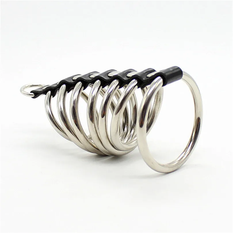 Morease 7 Metal Cock Rings Penis Sleeves Delaying Ejaculation Chastity Cockring Cage Sex toy For Men Male brinquedos | Красота и