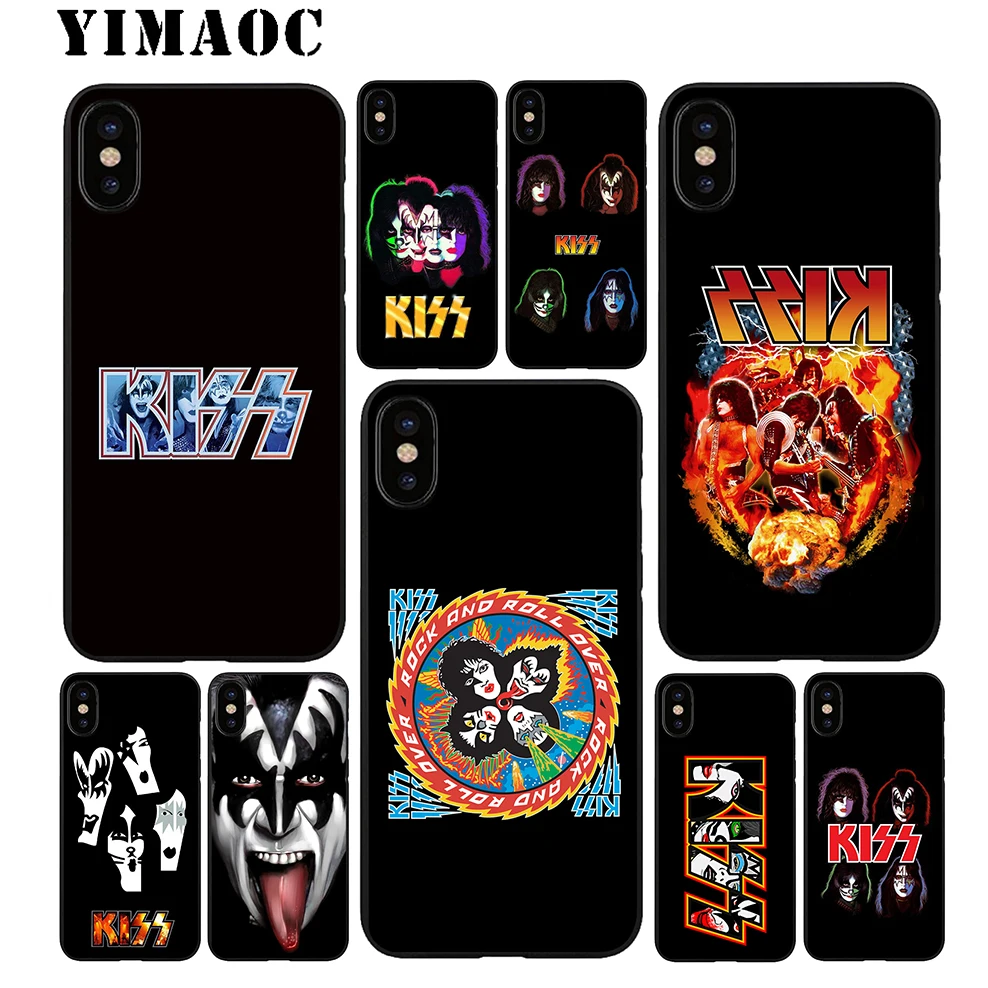 Мягкий силиконовый чехол YIMAOC Kiss Band из ТПУ черного цвета для iPhone X или 10 8 7 6 6S Plus 5 5S SE