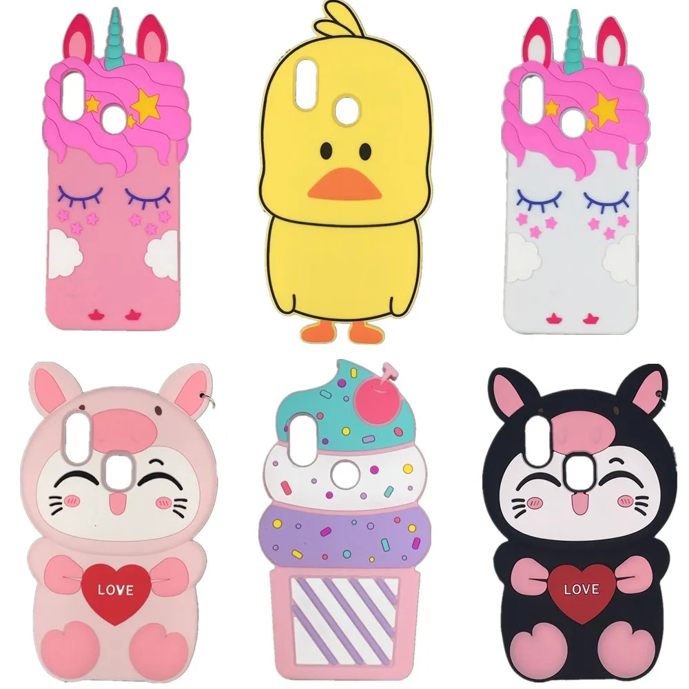 Мягкий силиконовый чехол для Huawei Honor 10 Lite милый 3D мультяшный Единорог лошадь кот