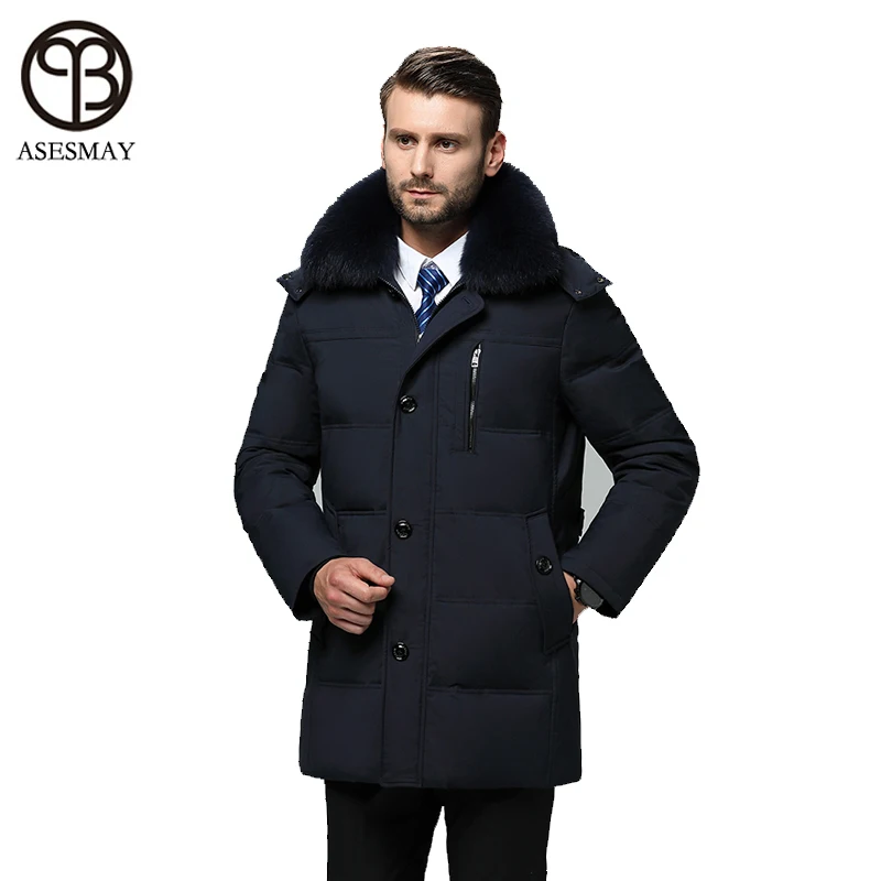 Asesmay/брендовая одежда мужской пуховик мужские зимние пальто smart casual высокое