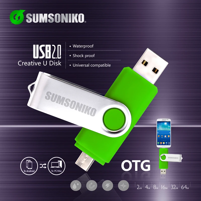 OTG телефон Usb флэш-карты USB flash Drive 7 цвета ротари Pen диск memory stick pendrive usb 4 ГБ 8 16 32 64 |