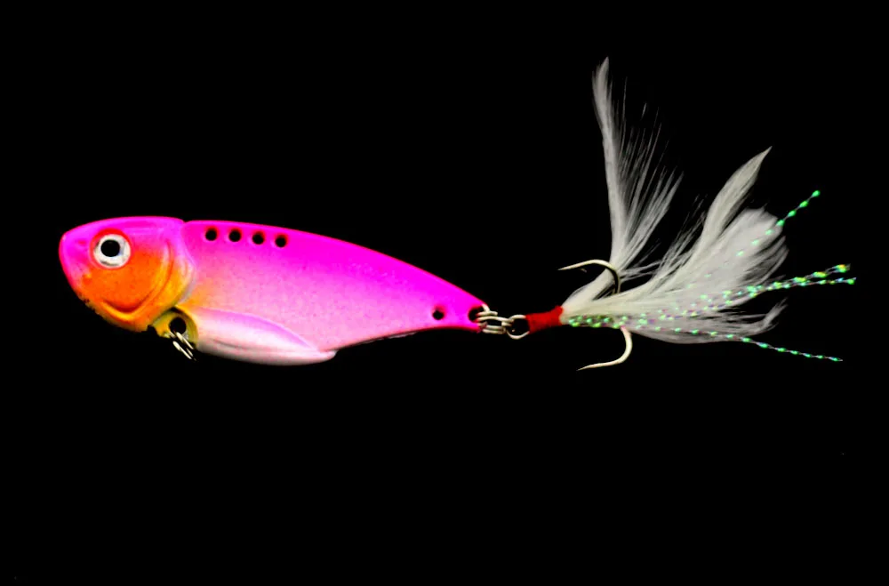 

1pcs Vibration Fishing Lure Hard Metal Blade VIB Bait Swimbait 5.5cm 11g 5 Colors With Barbed Hooks Fishing Tackle Wobblers