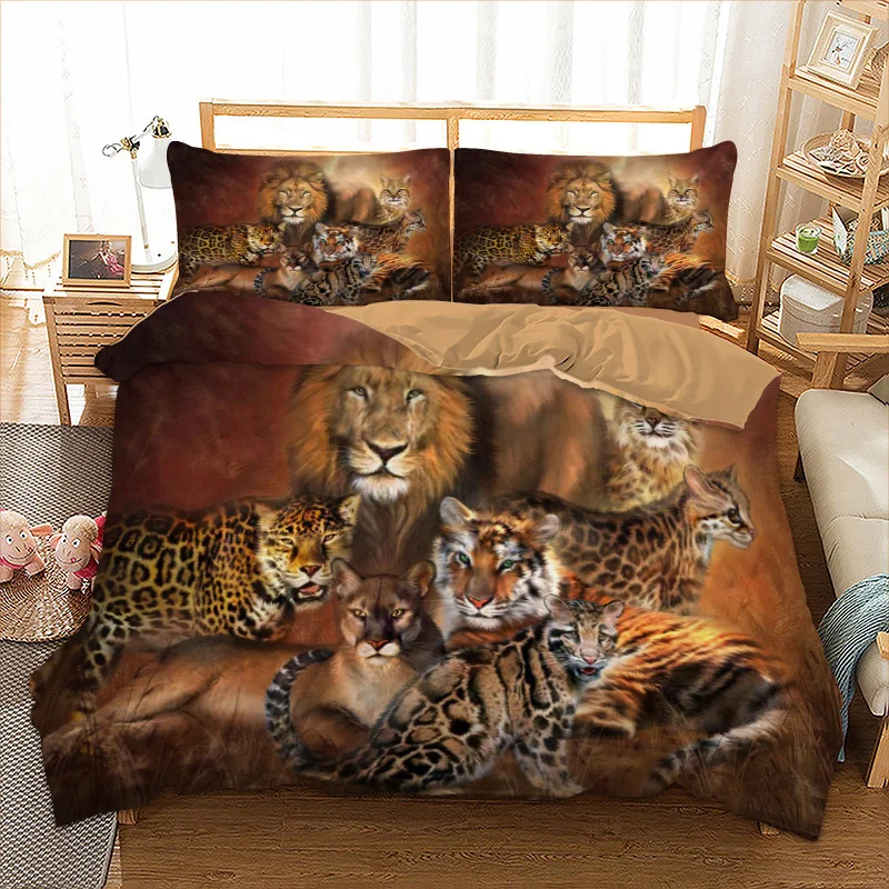 

Wongs bedding 3d animal Bedding Set Duvet Cover twin queen king size Bedclothes 3pcs Home Textiles