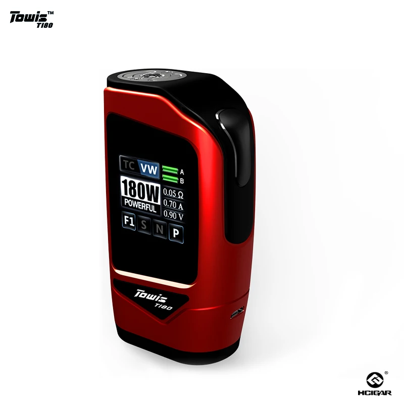Оригинальный Hcigar Towis T180 сенсорный экран мод коробка с чипсетом XT180 выход 5-180 Вт TFT