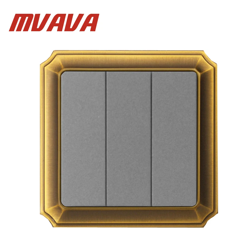 MVAVA роскошный настенный выключатель с бронзовой рамкой 16A110 250V декоративный 3