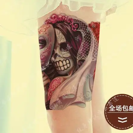 Водонепроницаемые временные тату наклейки большого размера зомби Дьявол