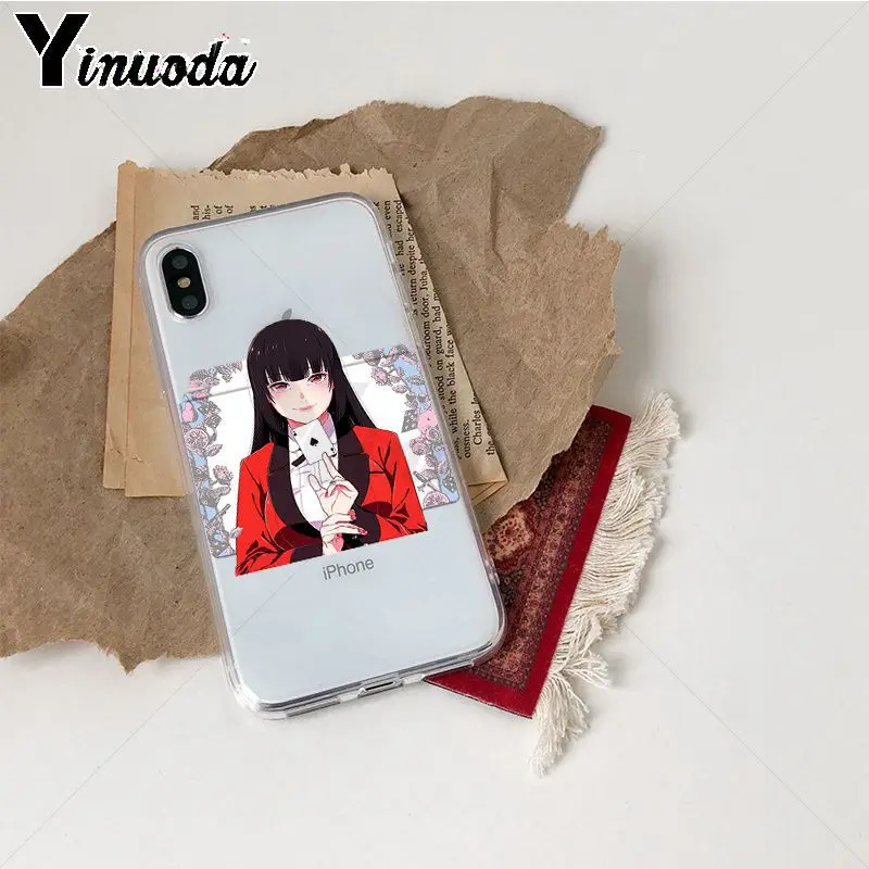 Yinuoda Kakegurui аниме прозрачный ТПУ мягкий резиновый чехол для телефона iPhone X Xs Xr XsMax 10 7