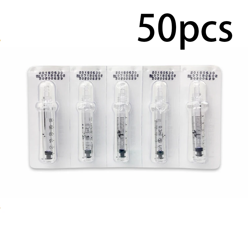 50pcs Горячая Распродажа, ампульная головка для мезотерапевтического пистолета, гиалуроническая ручка высокого давления, шприц для удаления морщин, аксессуары для распылителя мезо - Номер модели: 50pcs