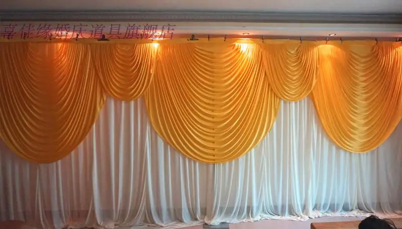 3*6 м ледяной Шелковый тканевый фон для свадьбы Вечерние занавеска со съемными
