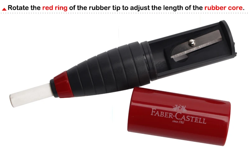 Faber-Castell CASTELL 184401 вращающийся карандаш с одним отверстием школьные Точилки канцелярские школьные наборы для рисования с ластиком