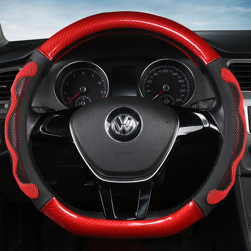 

D Shape O shape Car Steering Wheel Cover Non-slip PU Leather for POLO GOLF 7 Scirocco Suzuki Swift Nissan Rogue High Quality
