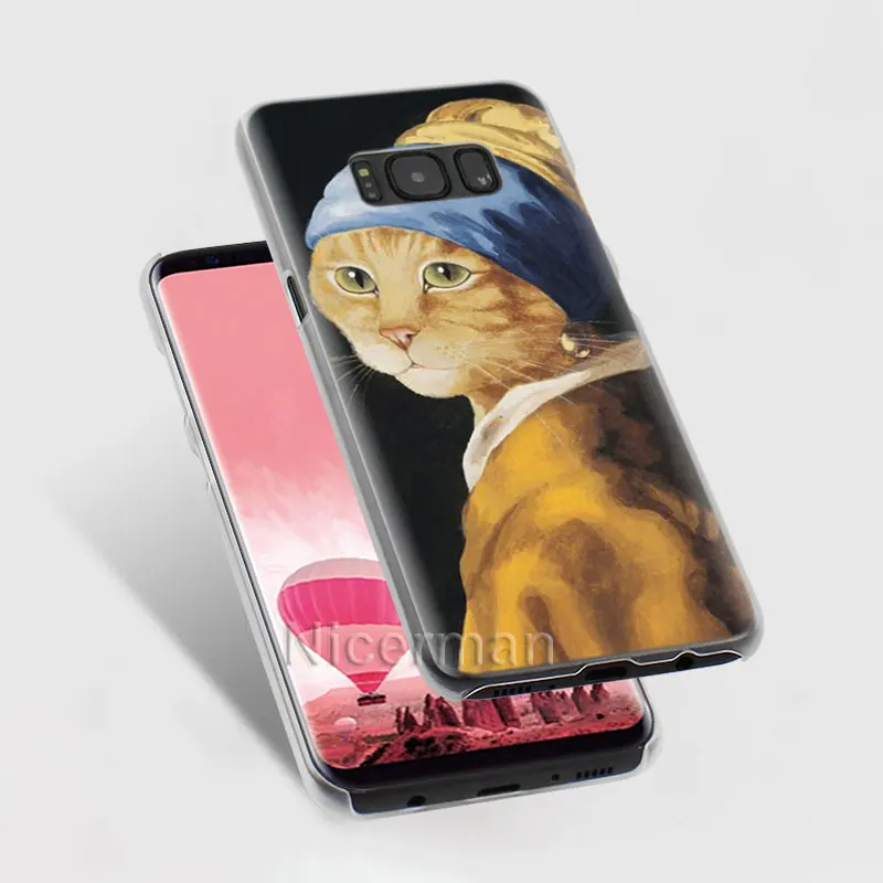 Чехол для телефона samsung Galaxy S10e S10 S8 S9 Plus S6 S7 Edge A40 A50 A70 M20, Забавный чехол с рисунком кота, красочная милая твердая обложка